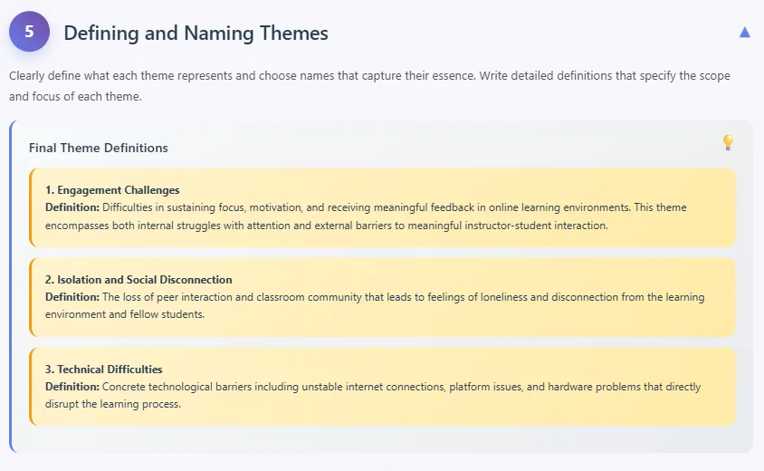 Step 5 in Thematic Analysis Process
