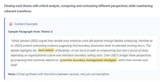 Step 5 in writing thematic literature review