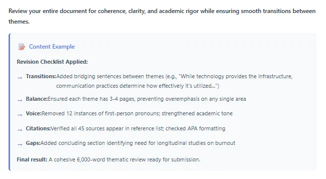 Step 6 in writing thematic literature review