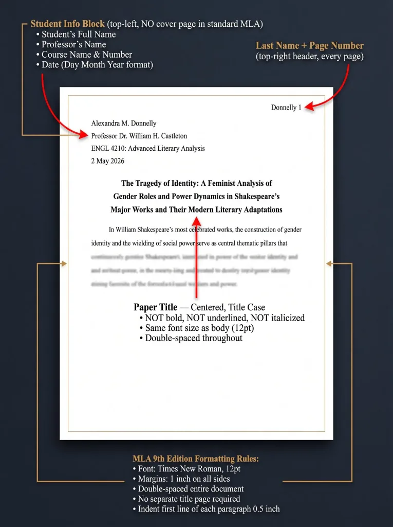 Example of MLA Research Paper Cover Page