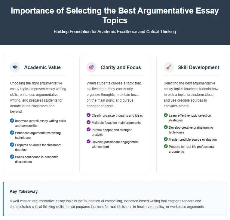Significance of choosing the best argumentative essay topics