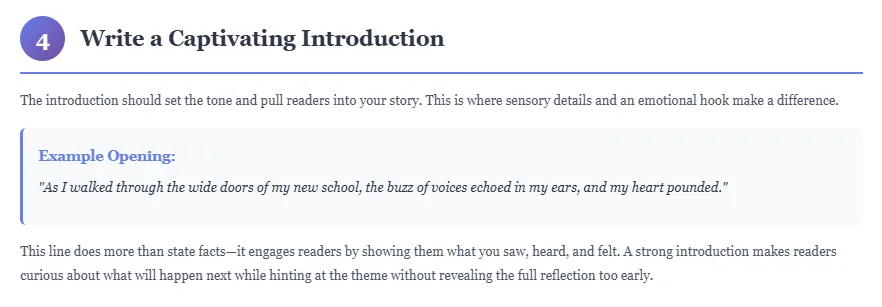 Step 4 in narrative essay writing process
