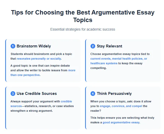Tips for choosing best argumentative essay topics