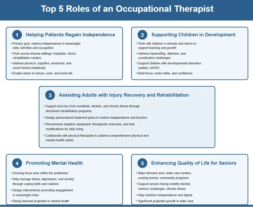 5 Roles of Occupational Therapists