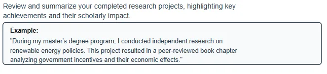 How to write a research statement step 1