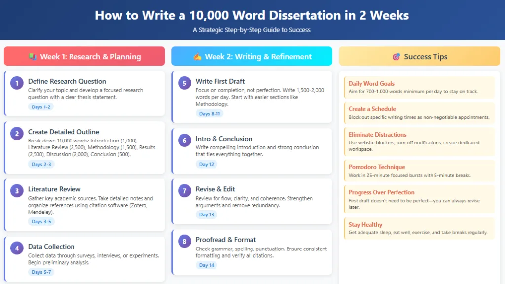 How to  Write a 10000 Word Dissertation in 2 Weeks