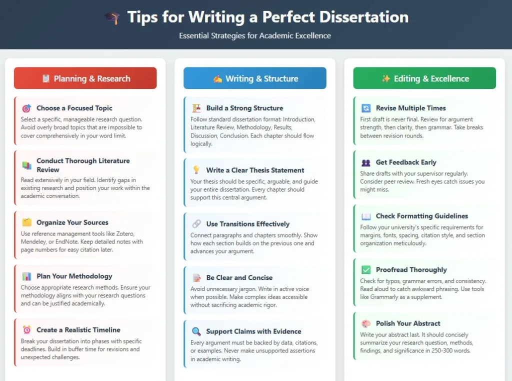 Tips for writing a perfect dissertation