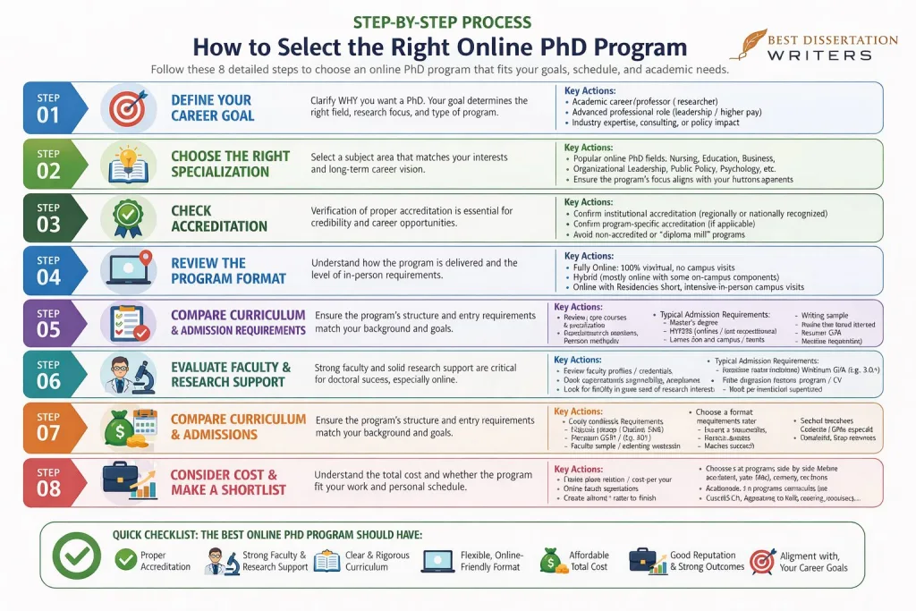 A Step by Step Guide to Choosing the Right Online PhD Programs