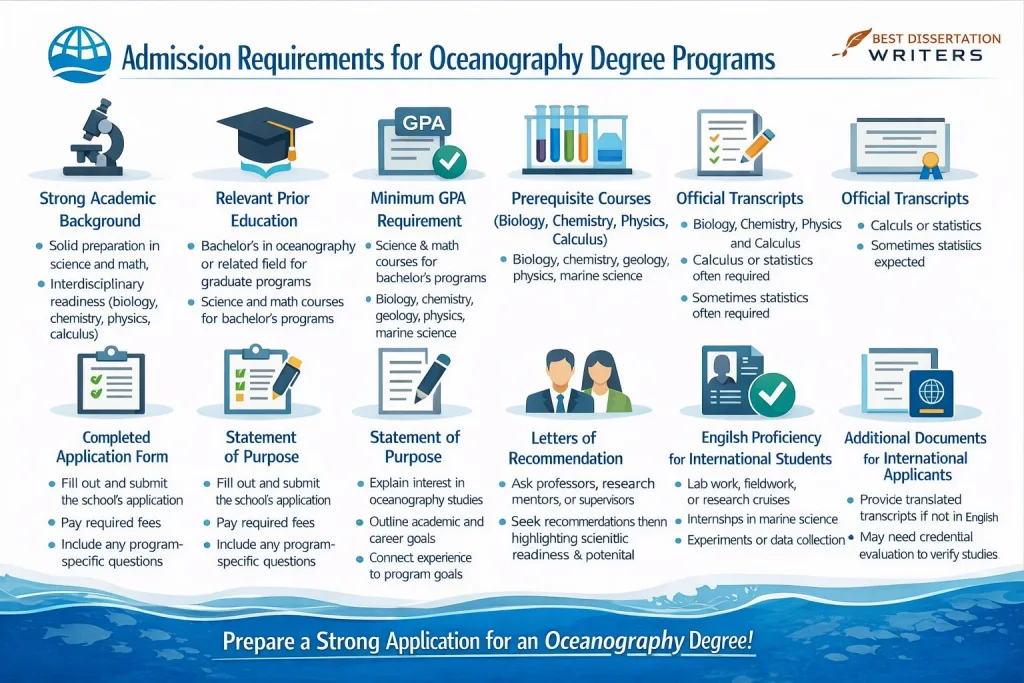 Admission Requirements for Oceanography Degree Programs