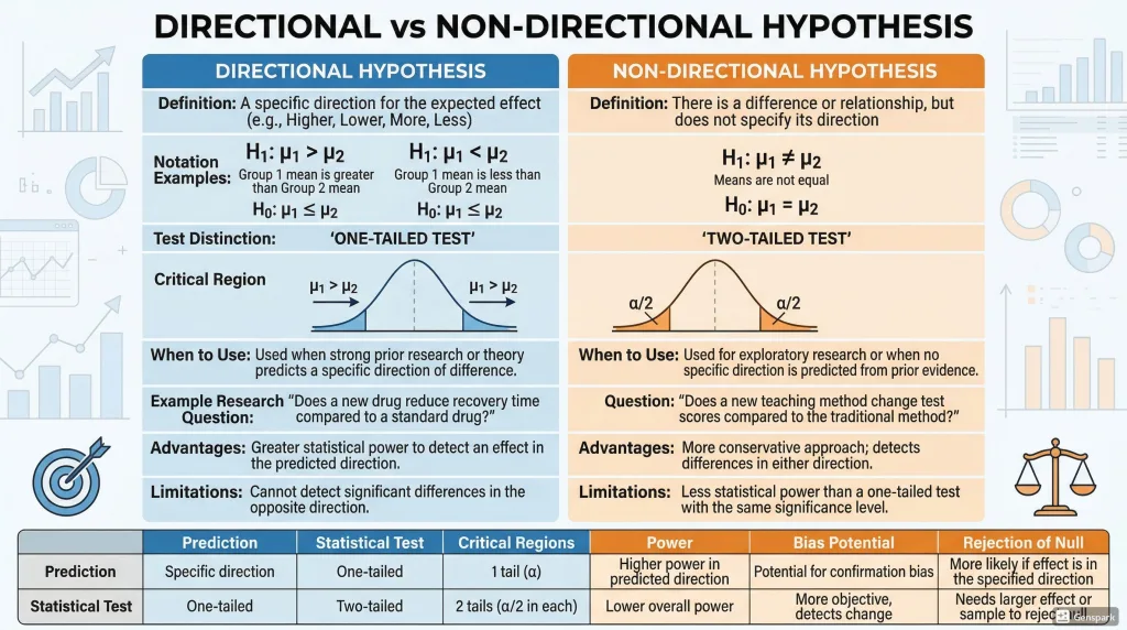 Directional vs Non Directional Hypothesis
