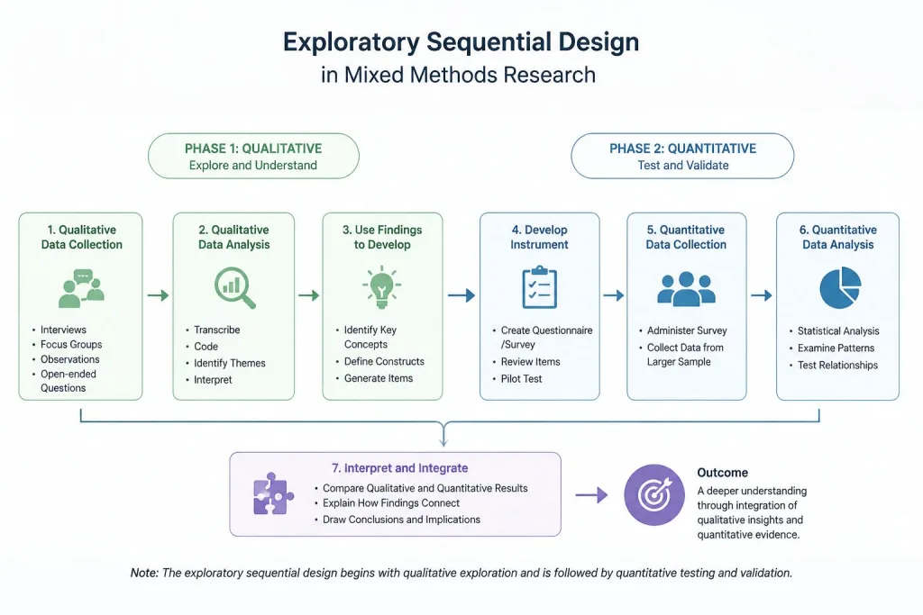 How To Conduct an Exploratory Sequential Design in Mixed Methods Research In 6 Easy Steps