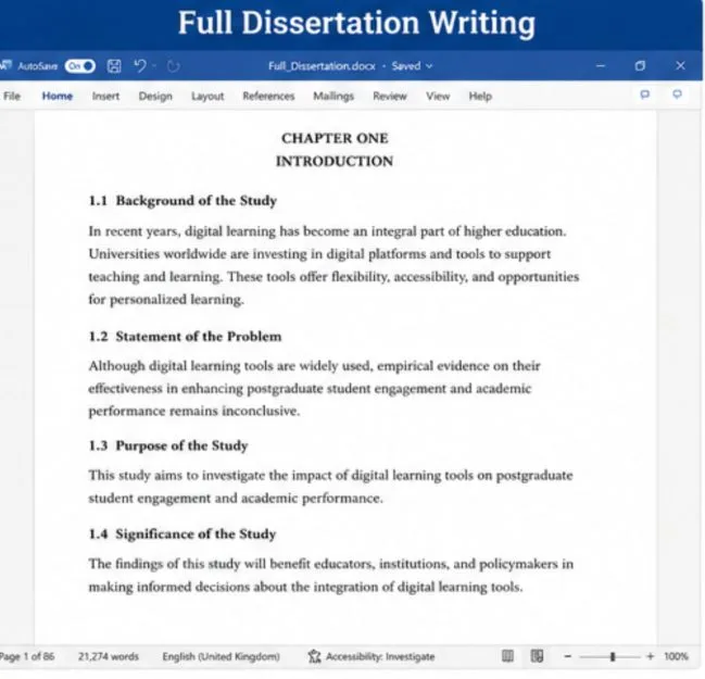 Full dissertation writing services