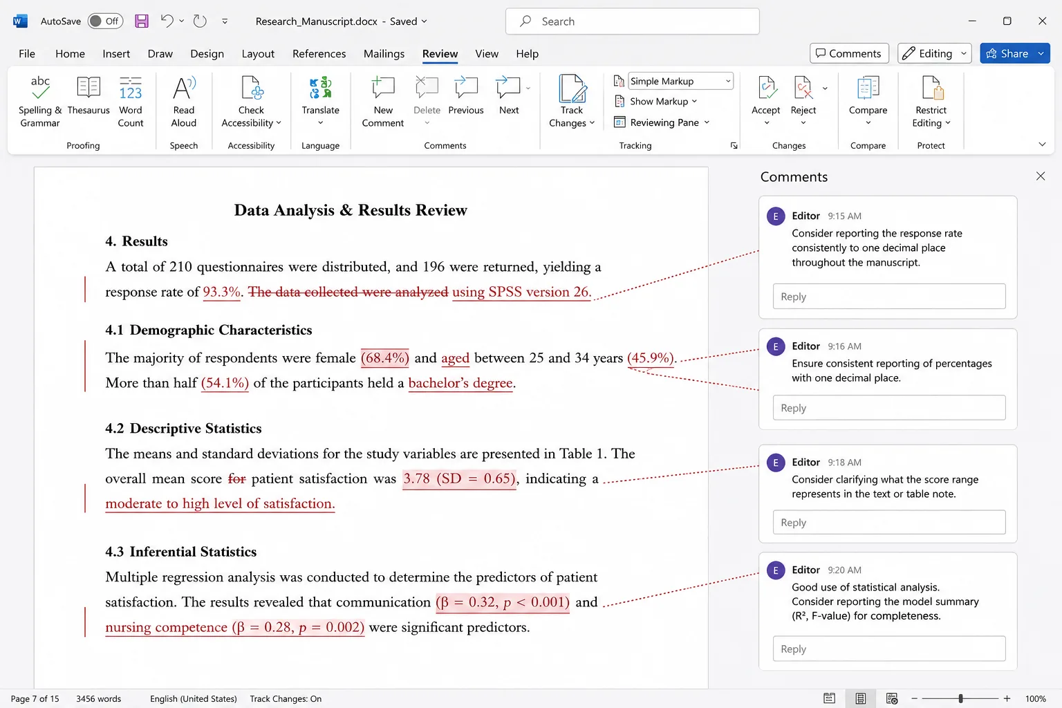 Data analysis and results review services