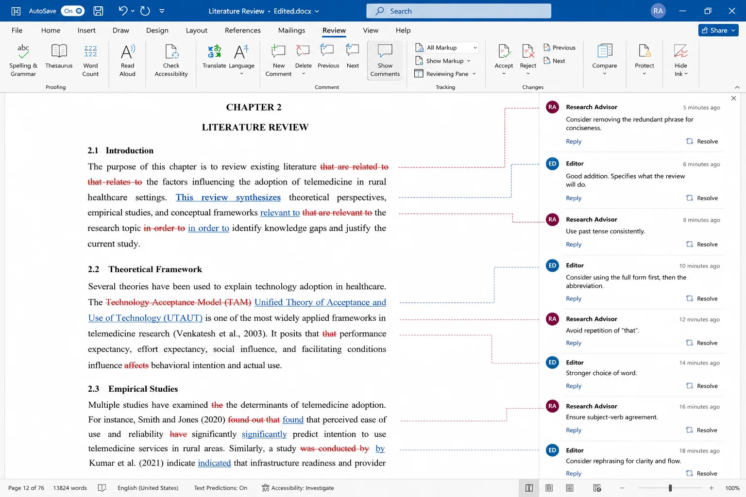 Literature review editing services